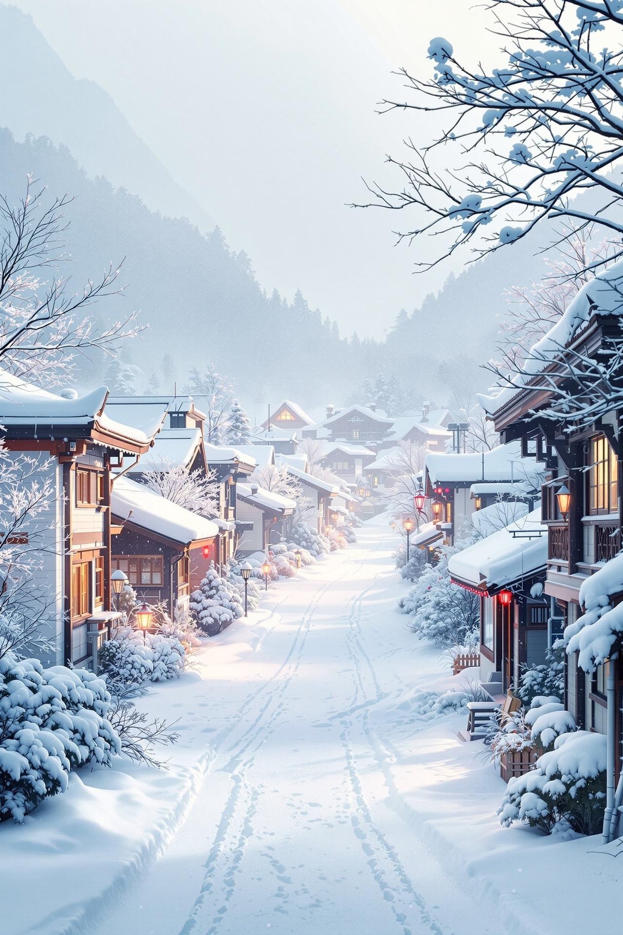 雪落无声 电影海报 - 东北边陲小镇的温暖画卷